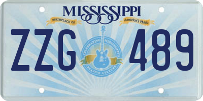 MS license plate ZZG489
