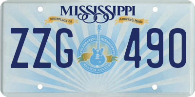 MS license plate ZZG490