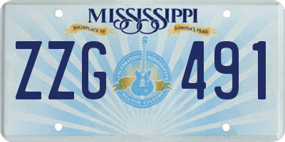 MS license plate ZZG491