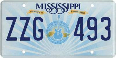 MS license plate ZZG493