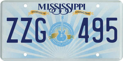 MS license plate ZZG495