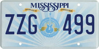 MS license plate ZZG499