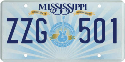 MS license plate ZZG501