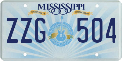 MS license plate ZZG504