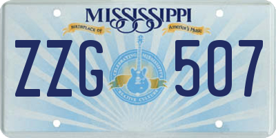 MS license plate ZZG507