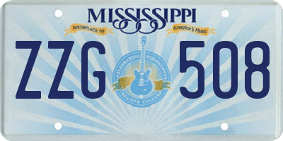 MS license plate ZZG508