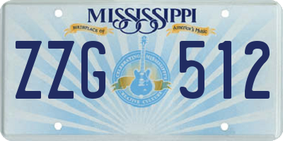 MS license plate ZZG512