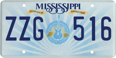 MS license plate ZZG516