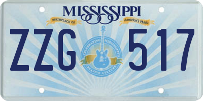 MS license plate ZZG517