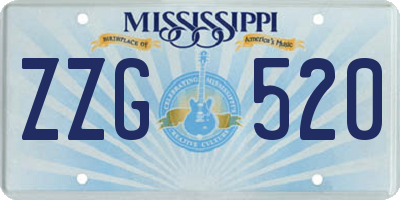 MS license plate ZZG520