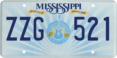 MS license plate ZZG521