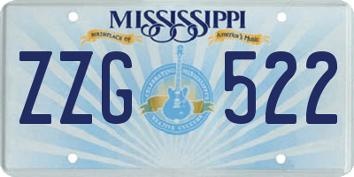 MS license plate ZZG522