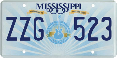 MS license plate ZZG523