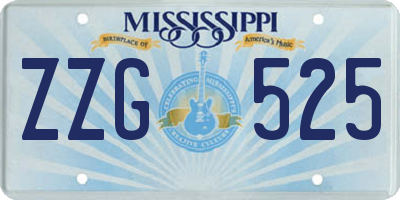 MS license plate ZZG525