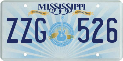 MS license plate ZZG526
