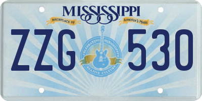 MS license plate ZZG530