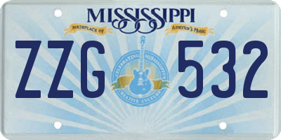 MS license plate ZZG532