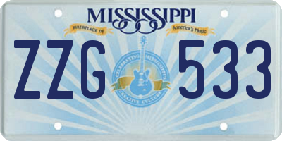 MS license plate ZZG533