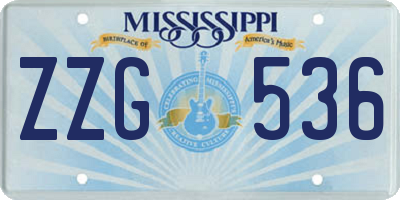 MS license plate ZZG536