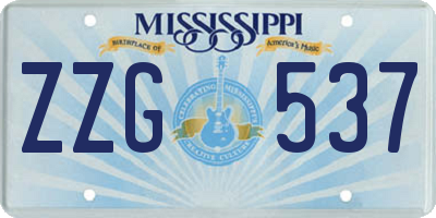 MS license plate ZZG537