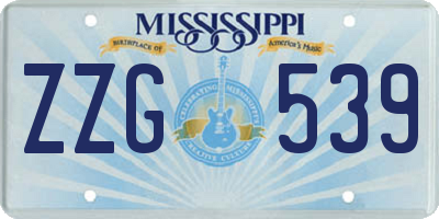 MS license plate ZZG539