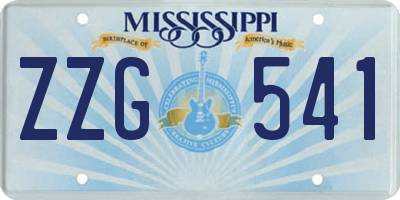 MS license plate ZZG541