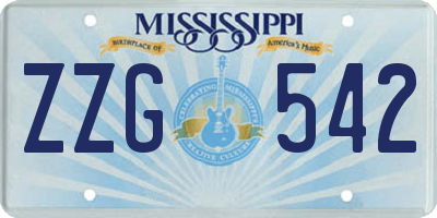 MS license plate ZZG542