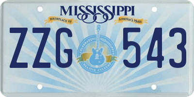MS license plate ZZG543