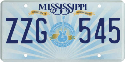 MS license plate ZZG545