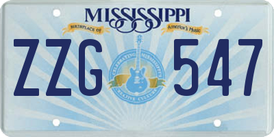 MS license plate ZZG547
