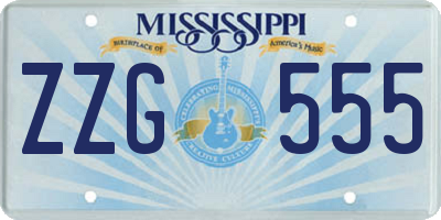 MS license plate ZZG555