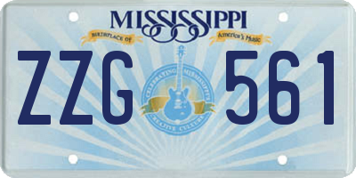 MS license plate ZZG561