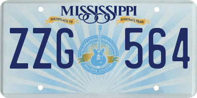 MS license plate ZZG564