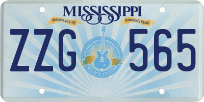 MS license plate ZZG565