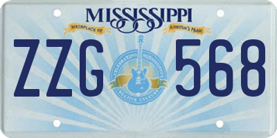 MS license plate ZZG568