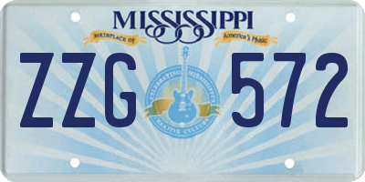 MS license plate ZZG572