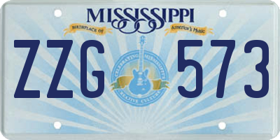 MS license plate ZZG573