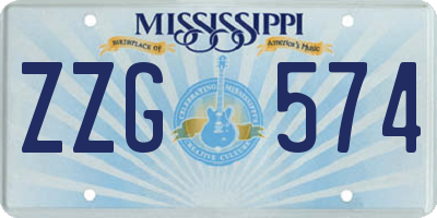 MS license plate ZZG574