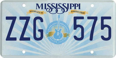 MS license plate ZZG575