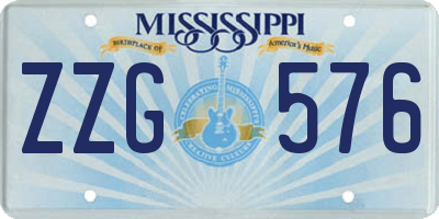 MS license plate ZZG576