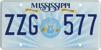 MS license plate ZZG577