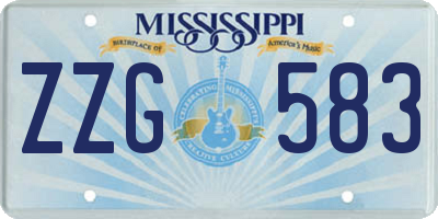 MS license plate ZZG583