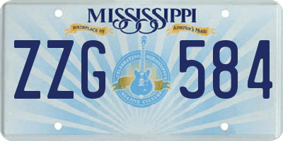MS license plate ZZG584