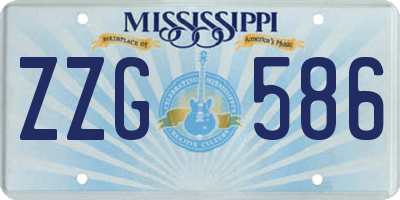 MS license plate ZZG586