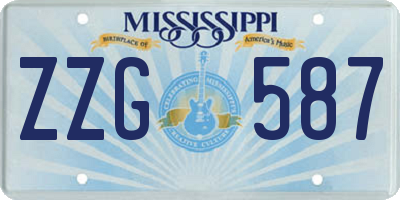 MS license plate ZZG587