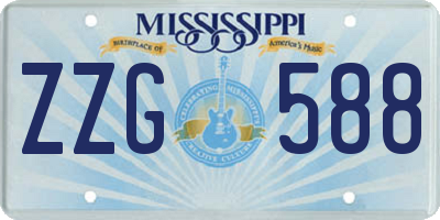 MS license plate ZZG588