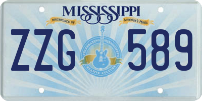 MS license plate ZZG589