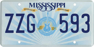 MS license plate ZZG593