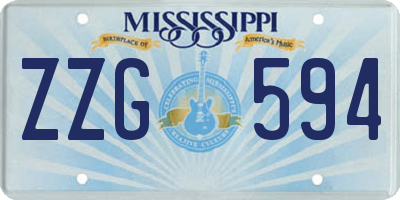 MS license plate ZZG594