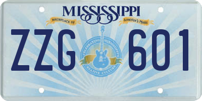 MS license plate ZZG601